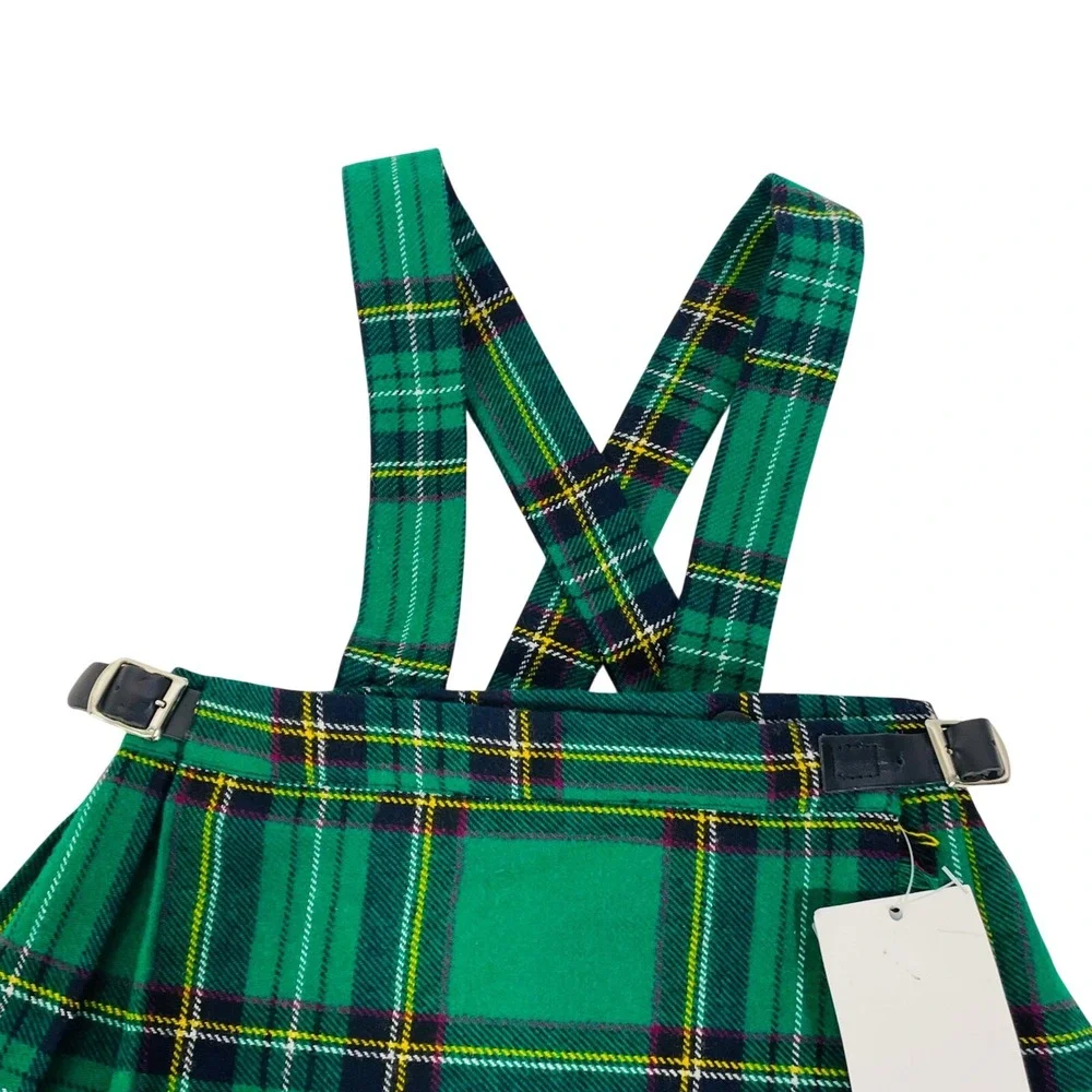O'Neil of Dublin‎ Kilt Skirt Gordan Tartan Green Plaid Pinafore Girl's Sz 3/4